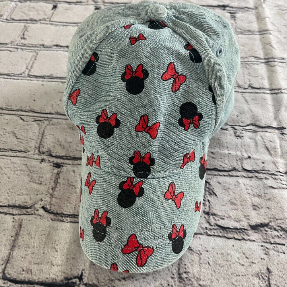 Disney Kids Adjustable Minnie Mouse Ears Baseball Hat One Size Chambray